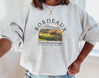 Sweatshirt bordeaux, pull bordeaux unisexe, Bordeaux France, chemise française bordeaux, vin, voyage, cadeau parfait