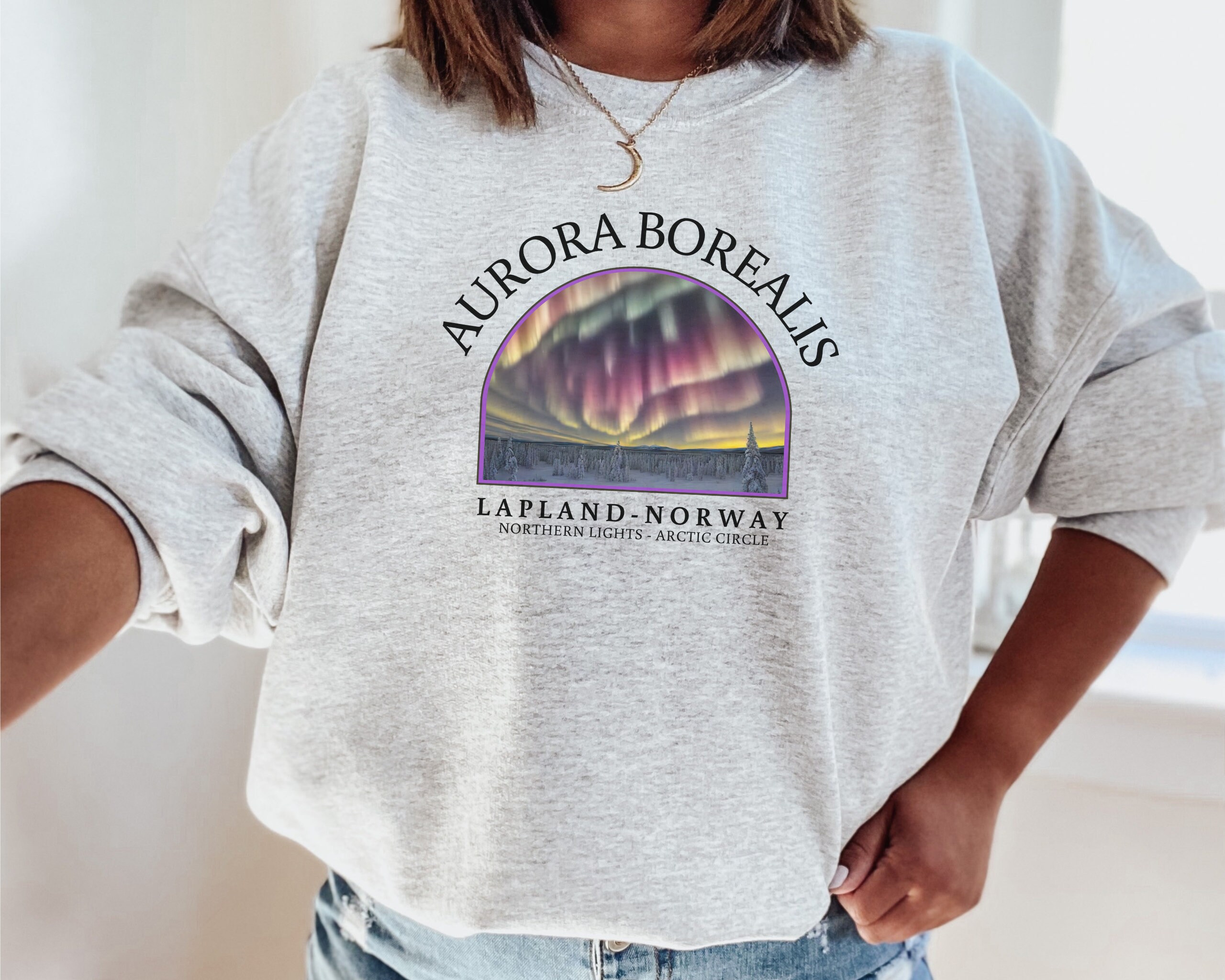 Aurora Borealis Sweatshirt Unisex Northern Lights Sweatshirt