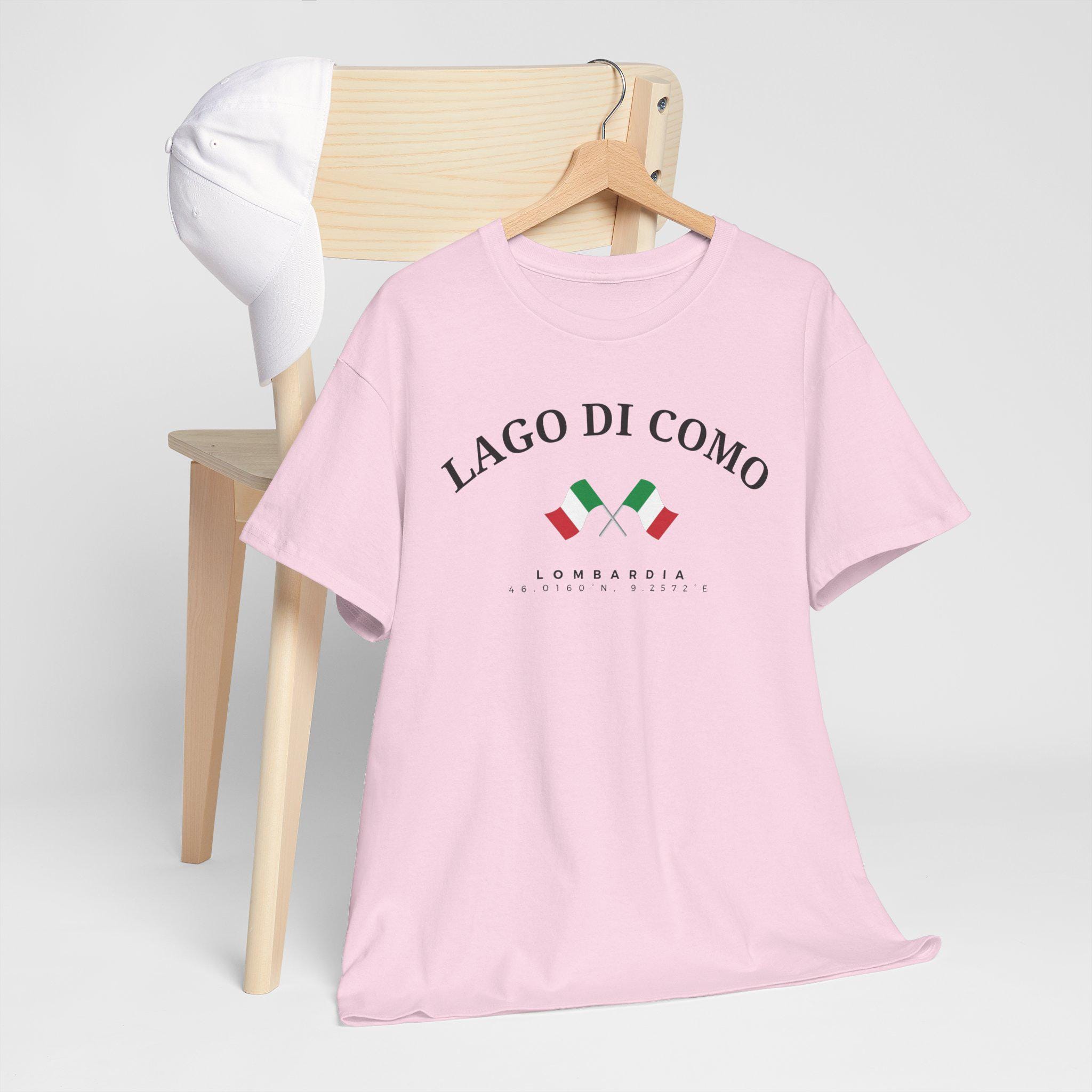 T-shirt Gildan Femme - Lago Di Como Italie - Blanc - Taille M - Manches Courtes