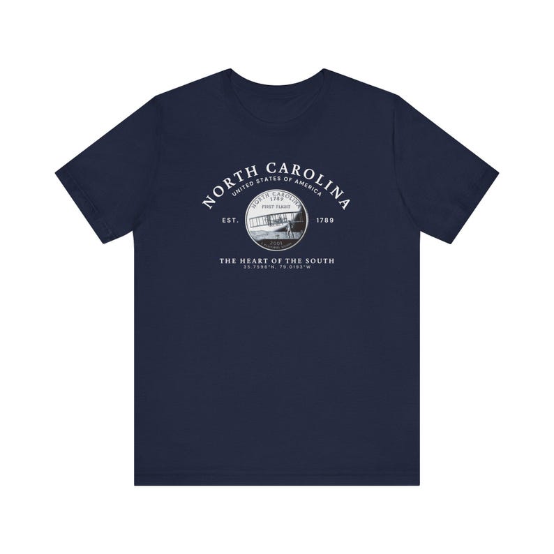 Camiseta de Carolina del Norte, souvenir de Carolina del Norte, camiseta de Carolina del Norte, camiseta unisex, regalo de Carolina del Norte, camiseta con el cuarto de Carolina del Norte, camiseta del estado imagen 7