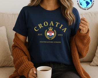 Croatia T-Shirt, Croatia Vintage Style, Europe Gift, Croatia Shirt, Croatian Heritage Tee, Croatia Travel Shirt, Europe Souvenir, Unisex Tee