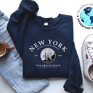 Camiseta de Nueva York, regalo de Nueva York, sudadera de Nueva York, Empire State, sudadera suave y cómoda, barrio de Nueva York, estado de Nueva York
