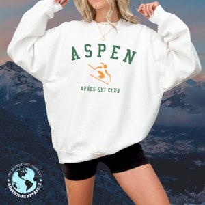 Aspen Sweatshirt, Aspen Colorado, Ski Shirt, Apres Ski Sweatshirt, Vintage Style Ski shirt, Ski Resort Sweatshirt, Rocky Mountains