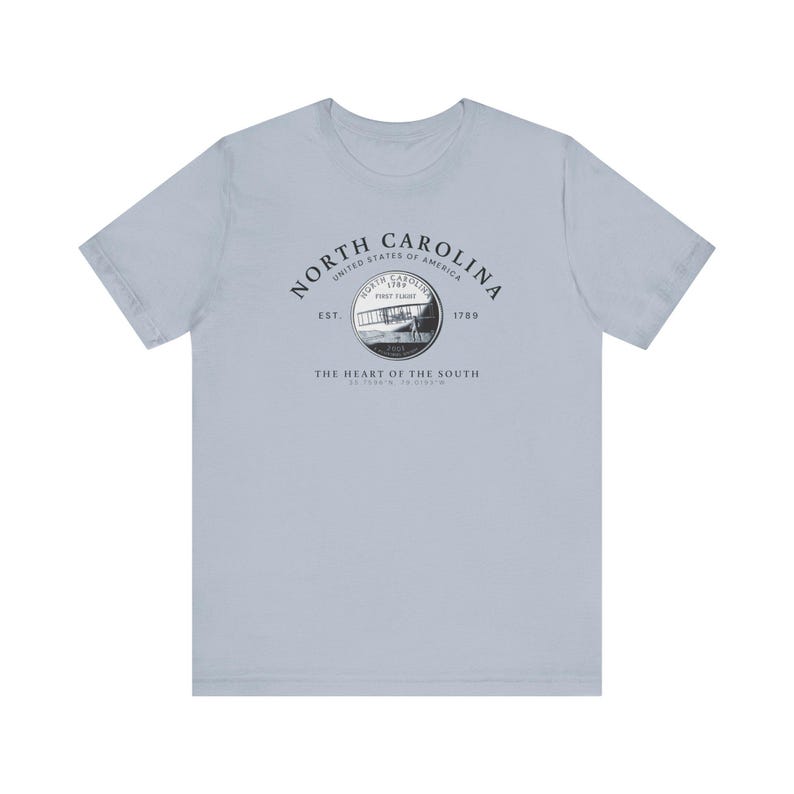 Camiseta de Carolina del Norte, souvenir de Carolina del Norte, camiseta de Carolina del Norte, camiseta unisex, regalo de Carolina del Norte, camiseta con el cuarto de Carolina del Norte, camiseta del estado imagen 5