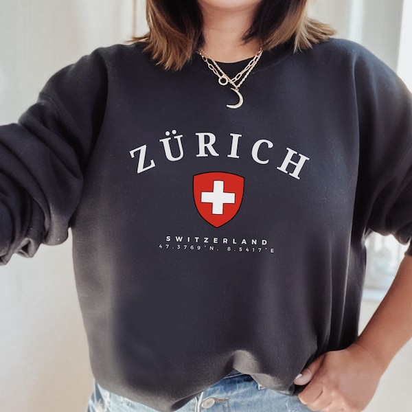 Zürich Sweatshirt, Zürich Trui, Zwitserland trui, Zwitserland Sweatshirt, Zwitserse vlag sweatshirt, Zug, perfect cadeau