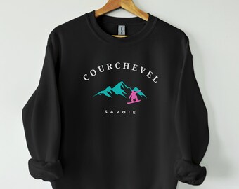 Courchevel Sweatshirt Unisex, Vintage Retro Style France Ski