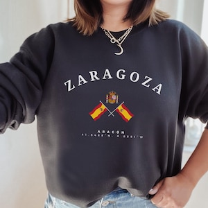 Zaragoza Sweater, Unisex Sweater, Spain, Zaragoza Sweatshirt, Spanish flag sweatshirt, perfect gift