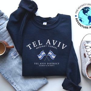 Sweat-shirt Tel-Aviv, Tel-Aviv Israël, Chemise Tel-Aviv, Sweat-shirt Israël, Sweat-shirt doux et confortable