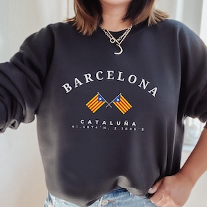 Barcelona Sweater, Unisex Sweater, Spain, Catalonia, Barcelona Sweatshirt, Catalonia flag sweatshirt, perfect gift