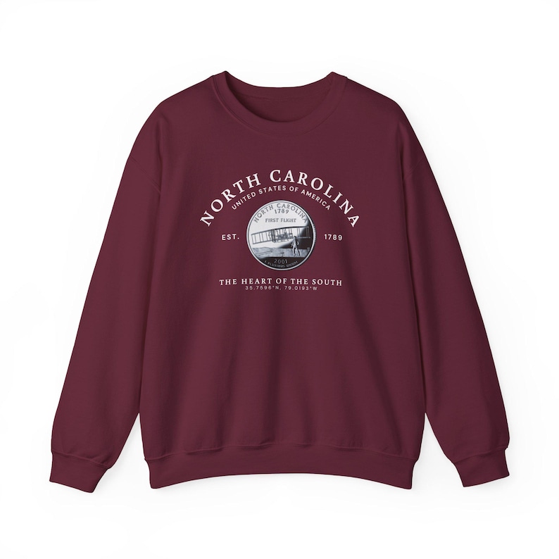 North Carolina Shirt, North Carolina Gift, North Carolina Sweatshirt, Soft and Comfortable Sweatshirt, North Carolina Quarter image 4