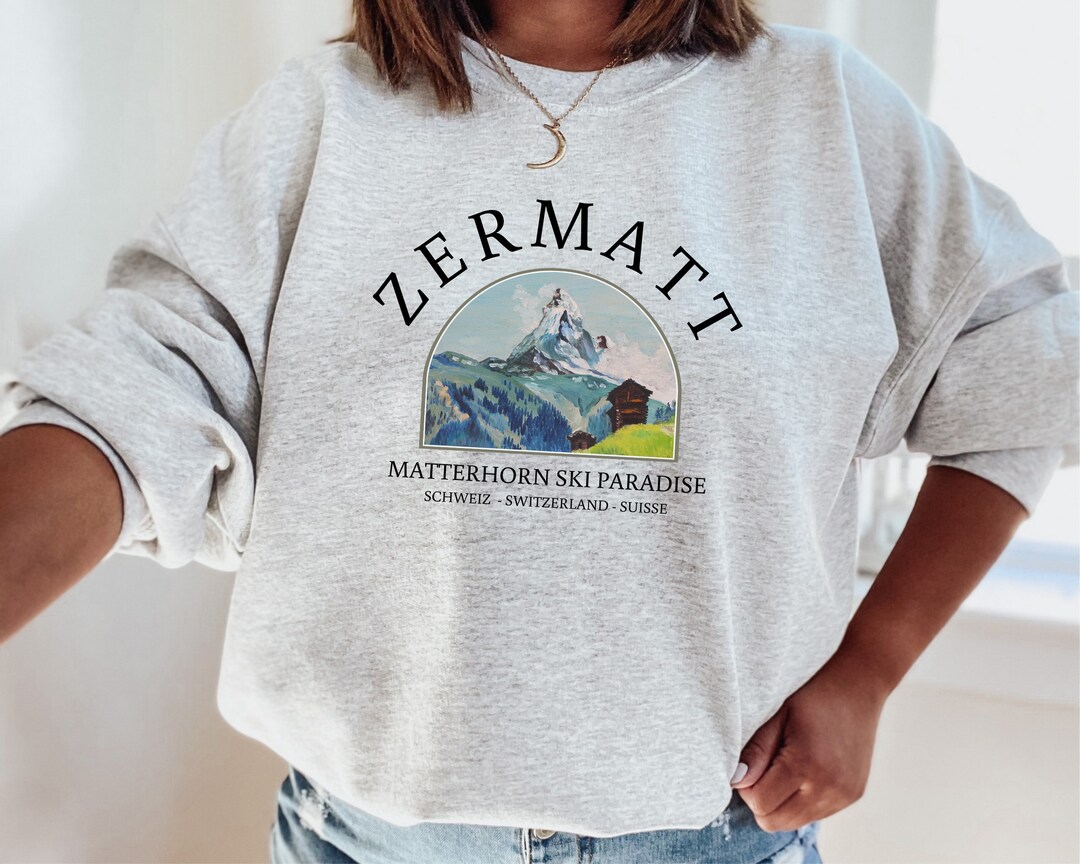 Zermatt Sweatshirt, Zermatt Sweater, Mountain Village Sweatshirt, Ski ...