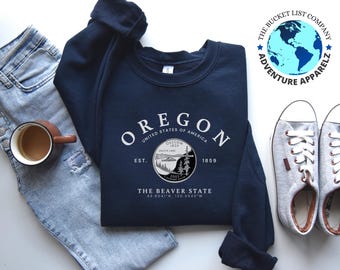 Camiseta de Oregon, regalo de Oregon, sudadera de Oregon, The Beaver State, sudadera suave y cómoda, moneda de 25 centavos de Oregon, estado de Oregon