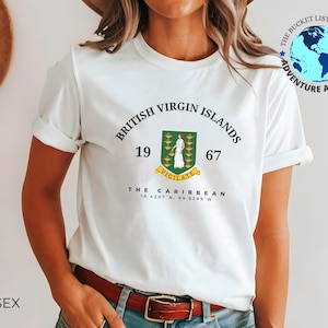 Camiseta das Ilhas Virgens Britânicas, Ilhas Virgens Britânicas, Camiseta confortável unissex, Caribe, Camiseta das Ilhas Virgens Britânicas