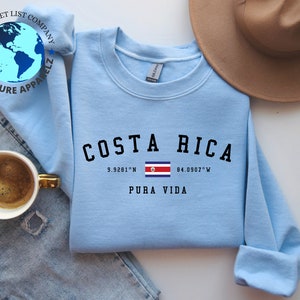 Sudadera Costa Rica Centroamérica, Costa Rica Pura, Camisa Pura Vida, Camisa Costa Rica, Suéter Costa Rica, Sudadera Pura Vida