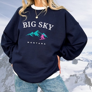 Big Sky Montana Sweatshirt Unisex, Retro Style Big Sky Ski Sweatshirt, Big Sky Sweater, Ski Sweatshirt, Snowboarding, Big Sky Shirt