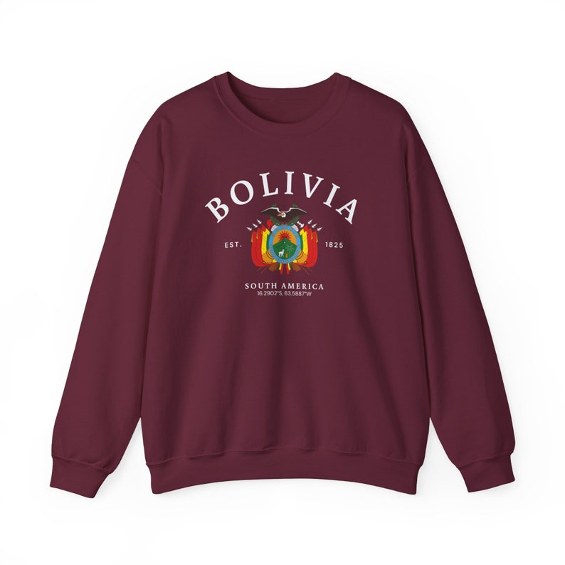 Suéter Bolívia, Camisa Bolívia, Camisa América do Sul, Moletom Macio e Confortável, Presente Bolívia, Bolívia América do Sul imagem 4