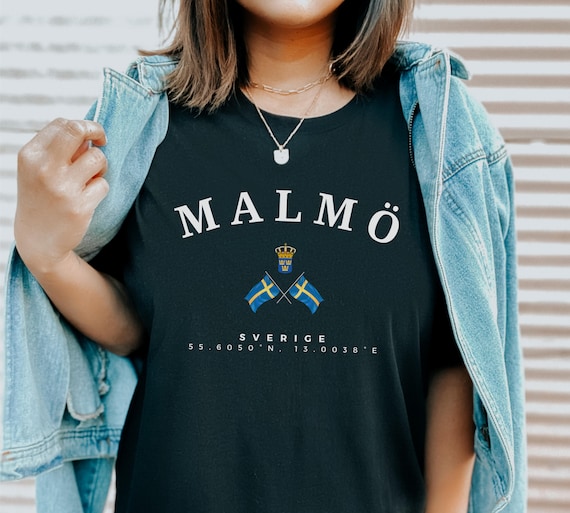 Malmo T-Shirt Swedish Flag Sweden Sverige Malmo T-Shirt Swedish Flag Sweden Sverige