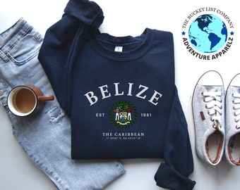 Belize Shirt, Belize Caribbean Style Sweatshirt, Belize Gift, Belize Sweatshirt, Belize Soft and Comfortable Pullover Sweatshirt