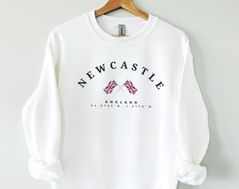 Felpa Newcastle, Regno Unito, Maglia Newcastle, Newcastle upon Tyne Inghilterra, Maglia Inghilterra, Gran Bretagna, Città universitaria