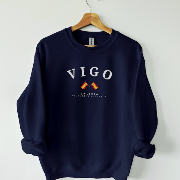 Vigo Sweatshirt, Vigo Spanien, Espana Pullover, Spanien Europa, Spanien Hemd, Geschenk, Vigo Hemd, weicher und bequemer Vigo Pullover, Galizien Spanien