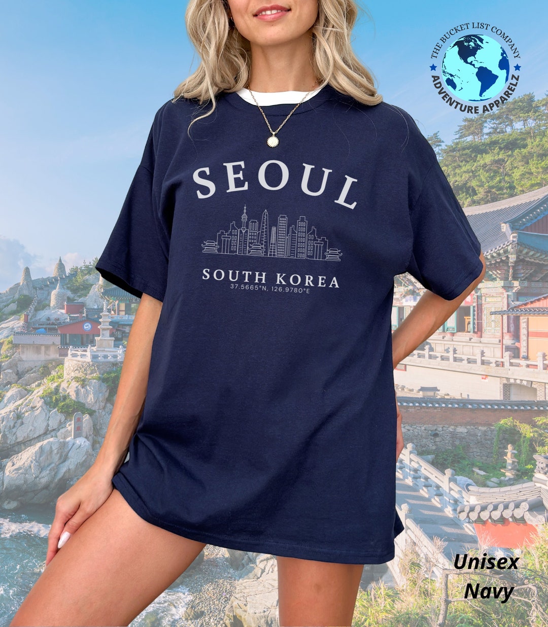 Tシャツ・カットソー COVERNAT Souvenir Seoul T-shirt Navy Amazon.com: Seoul Souvenir / Seoul South Korea T-Shirt