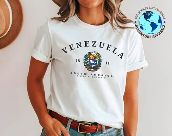 Camiseta Venezuela, Camiseta Confortável Venezuela, Venezuela Caracas, Camiseta macia e confortável, Venezuela América do Sul