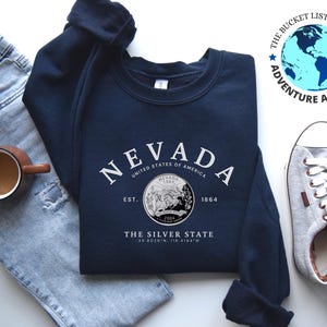 Nevada Shirt, Nevada Geschenk, Nevada Sweatshirt, Der silberne Zustand, weiches und bequemes Sweatshirt, Nevada Viertel, Nevada State