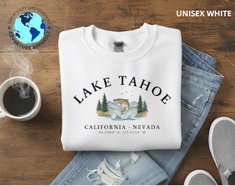 Lake Tahoe Sweatshirt, Lake Tahoe Shirt, USA Gift, California shirt, Nevada Shirt, USA Shirt, Lake Tahoe Souvenir, Unisex Sweatshirt