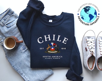 Camisa Chile, Moletom Chile América do Sul, Presente Chile, Camisa América do Sul, Moletom Chile Macio e Confortável