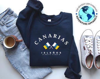 Sudadera de Canarias, camiseta de Canarias, regalo de España, sudadera con capucha de Canarias, recuerdo de Tenerife, sudadera unisex, regalo de Europa