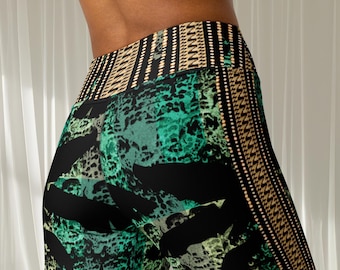Jungle Camo Yoga Leggings Animal Print Tights Activewear Dance Festival