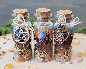 Spell Jars, Spell Bottles, Intention Jars, Intention Bottles, Witch Bottle, Witchy Gift, Altar Supplies, Bottle Spells, Magic Jars