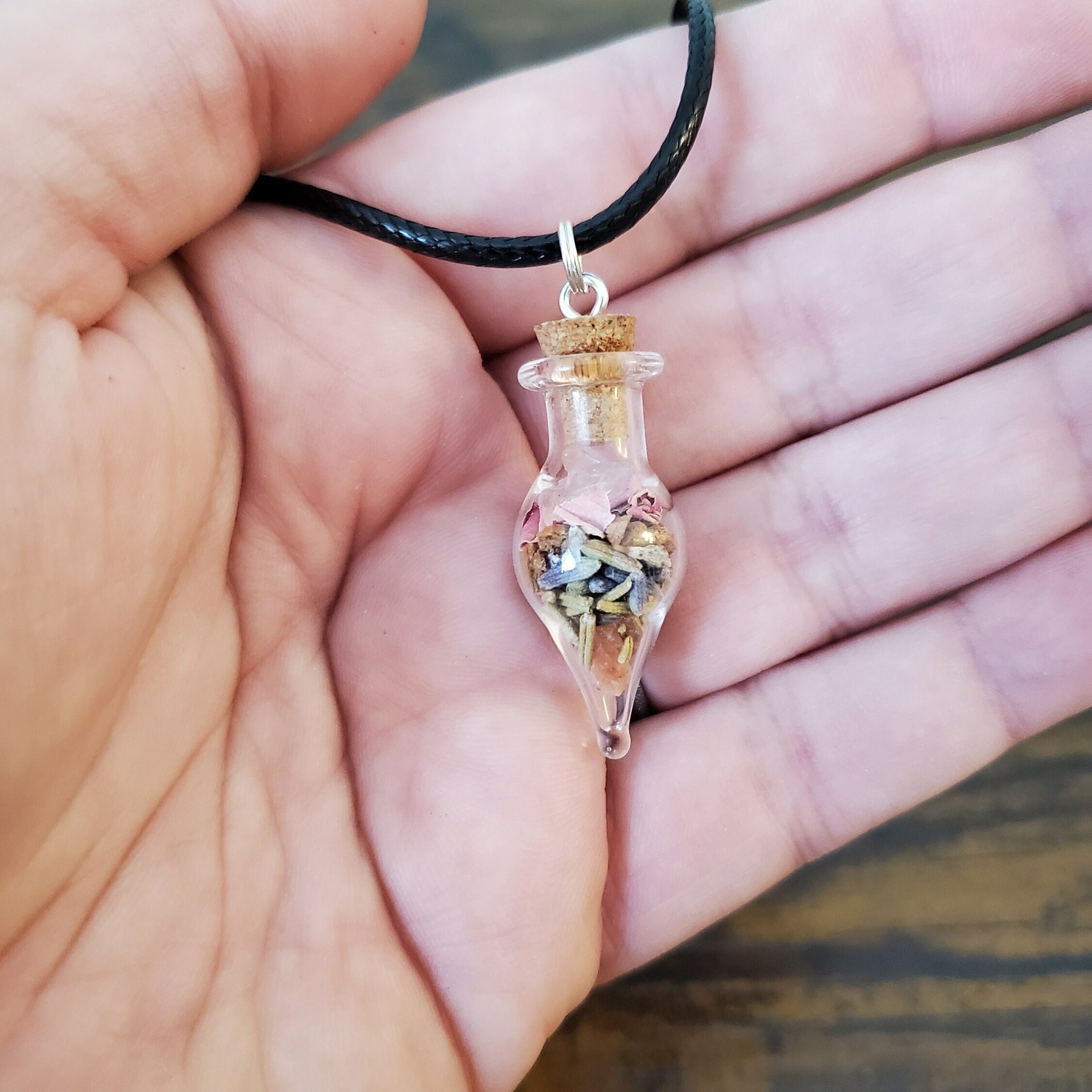 Self Love Spell Jar Necklace, Spell Bottle Necklace, Spell Bottle Pendant, Witchcraft Supplies, Witch Bottle, Wicca Jewelry, Witch Gift