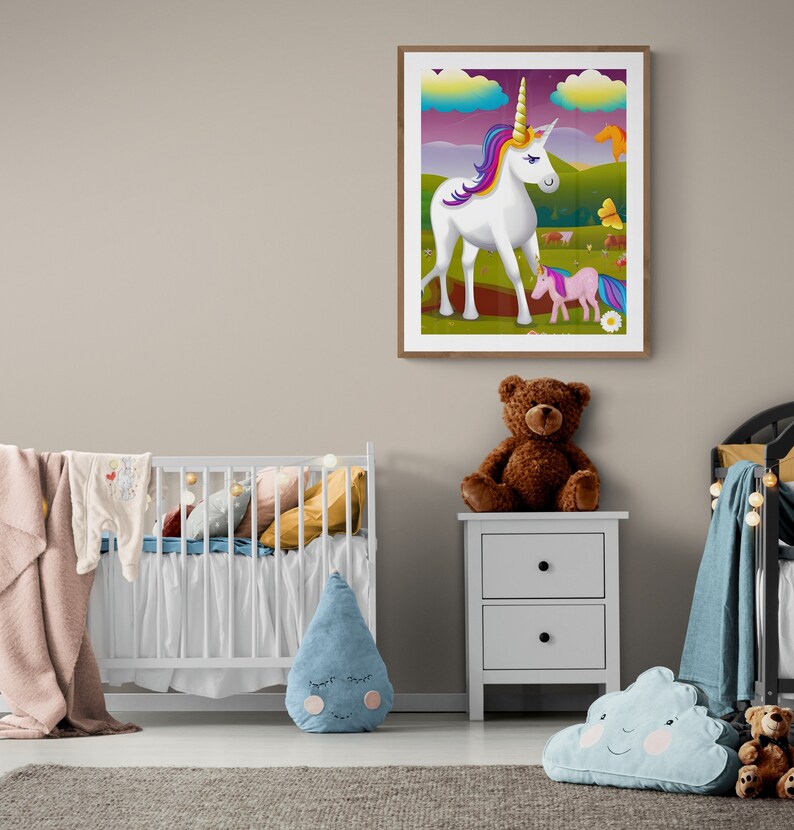 Unicorn Print Unicorn Wall Art 3 by Marilyn Reid Digital Etsy
