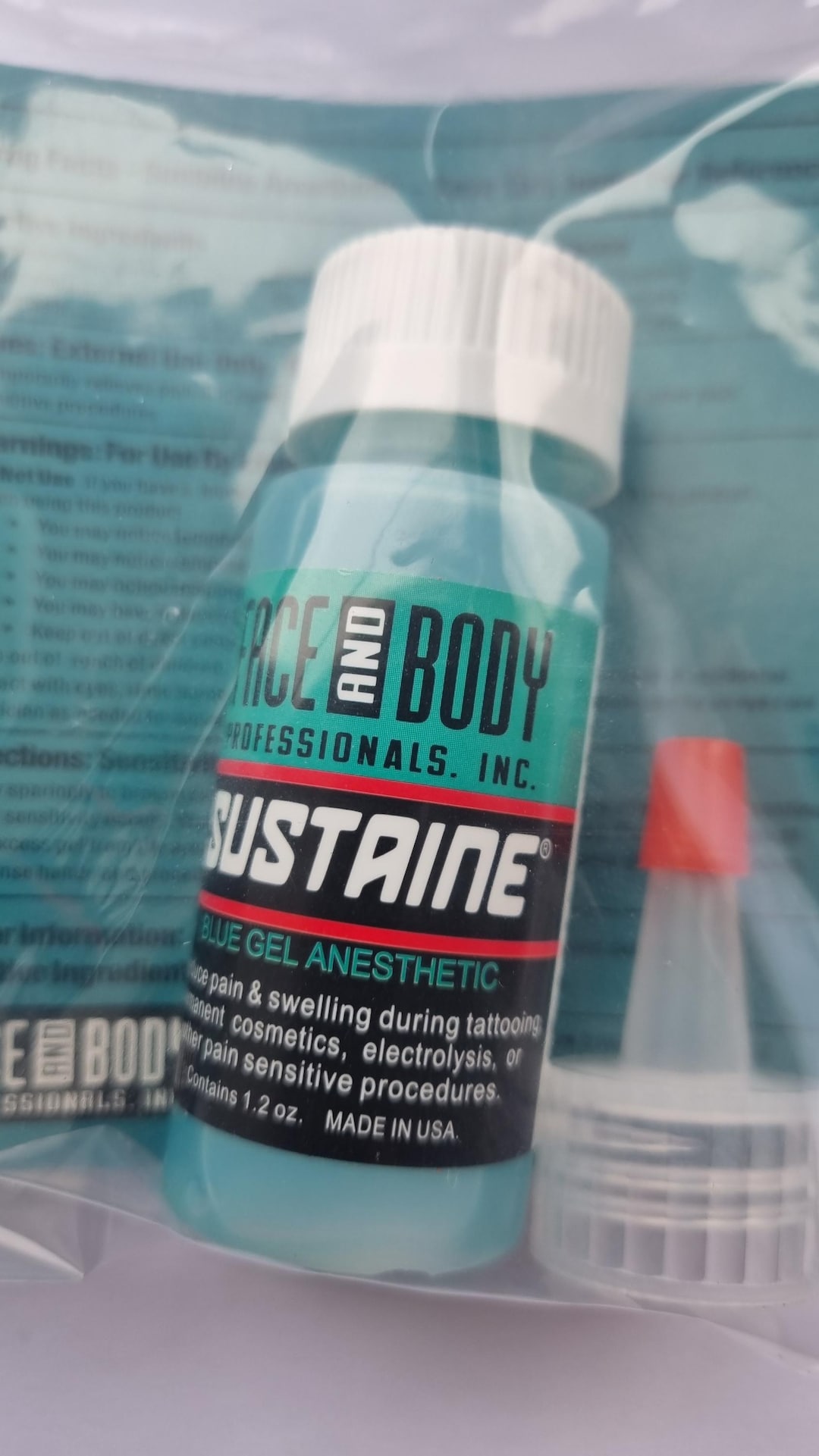 Face and Body, Sustain, Anesthetic, Blue Gel, Numbing, for Tattoo ...