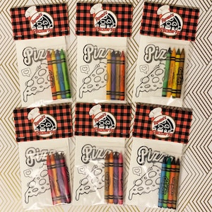 Pizza Party Mini Coloring Books, Party Favors, Birthday Parties, Pizza Party