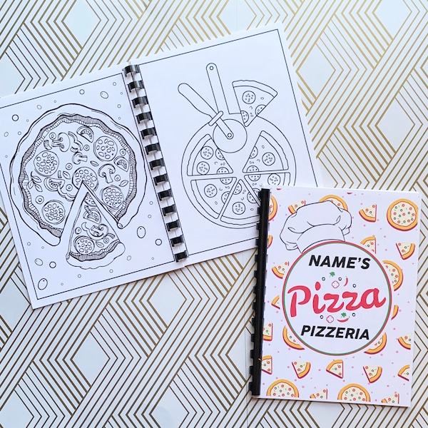 Pizza Themed Coloring Books, Party Favors, Birthday Parties, Pizza Party, Pizzeria, Pizzeria Coloring Books