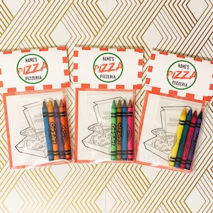 Pizza Party Mini Coloring Books, Party Favors, Birthday Parties, Pizza Party