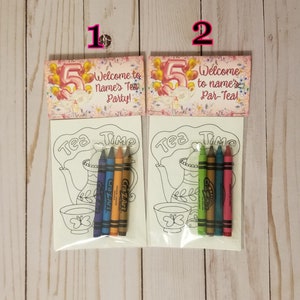Tea Party Mini Coloring Books, Party Favors, Birthday Parties, Tea Party