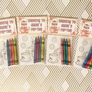 Tea Party Mini Coloring Books, Party Favors, Birthday Parties, Tea Party