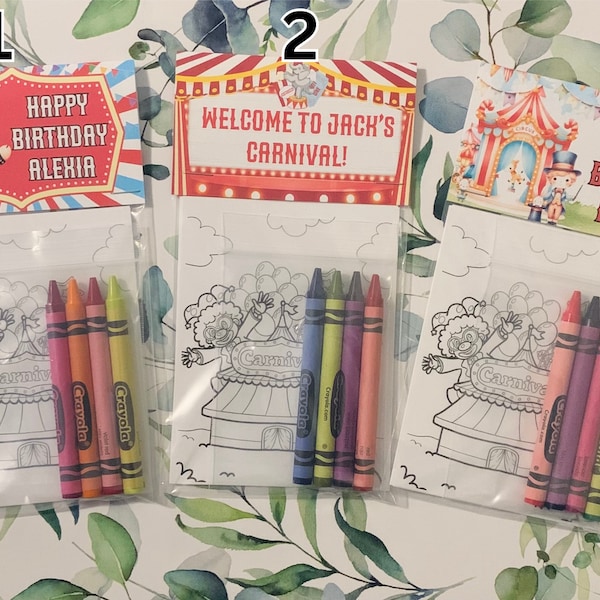 Mini-Malbücher mit Zirkus-/Karnevalsmotiven, Gastgeschenke, Geburtstagsfeiern, Karnevalspartys, Zirkus