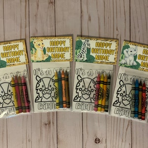 Wild One Themed Mini Coloring Books, Party Favors, Birthday Parties, Safari, Safari Animals, Safari Party