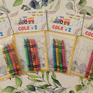 Train Party Mini Coloring Books, Party Favors, Birthday Parties, Tea Party
