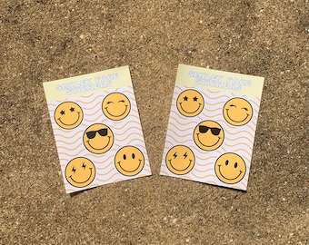 Smiley Face Stickers, Party Favors, Birthday Parties, Sticker Sheet, Sticker Party Favors