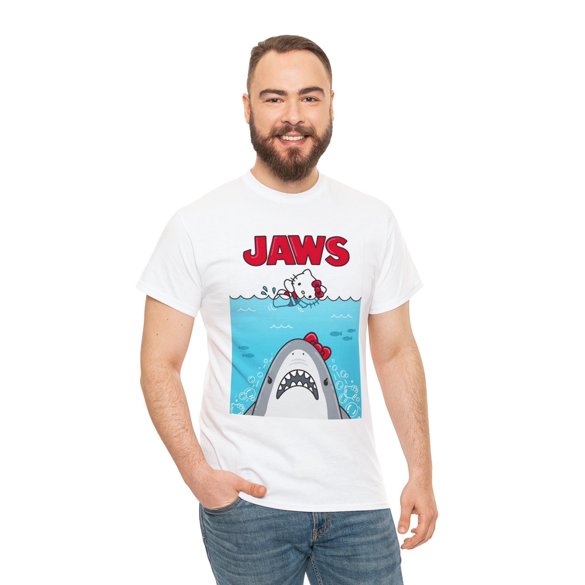 Discover Hello kitty jaws Unisex Heavy Cotton Tee