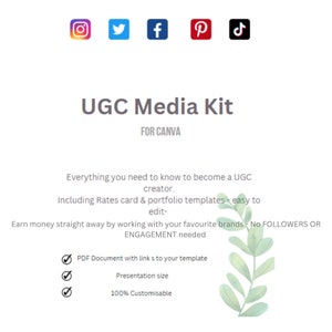 Kit de mídia UGC | portfólio UGC | Como começar a ganhar dinheiro com as redes sociais, garantindo parcerias de marca | guia detalhado | cartão de taxas