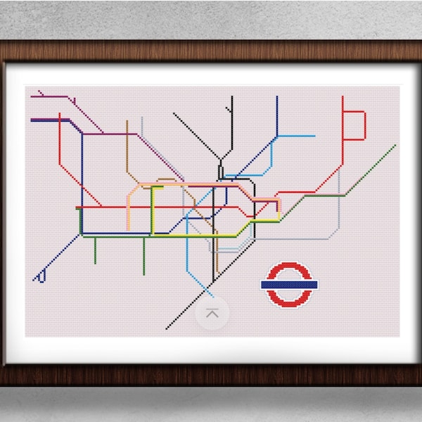 London Underground / Tube Cross-Stitch Map