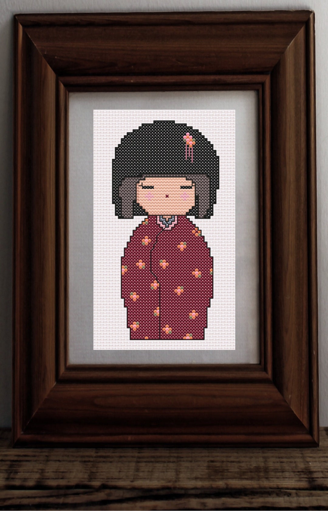 Kokeshi Doll Cross Stitch Pattern - Etsy