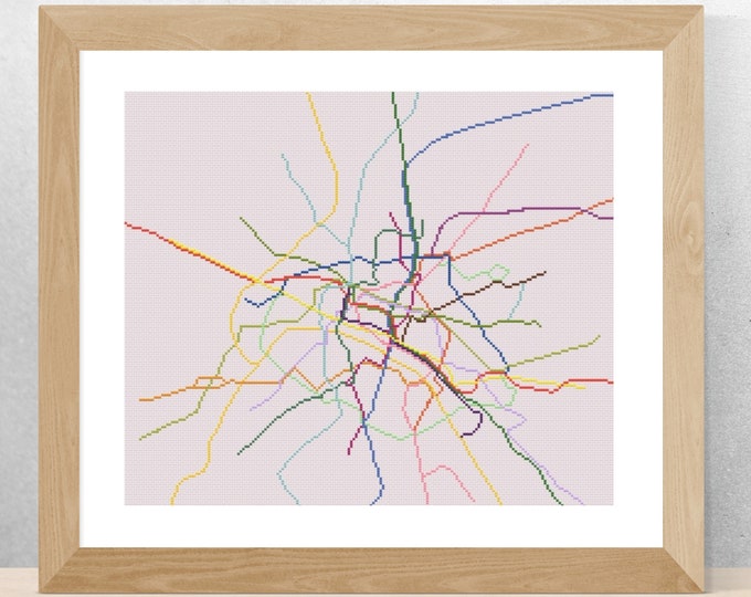 Paris Metro Map Cross-stitch Pattern - Etsy
