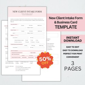 Doula Client Intake Form, New Client Intake Form, Doula Handouts, New Client Files, Doula Forms, Doula Intake Questionnaire, Printable Doula